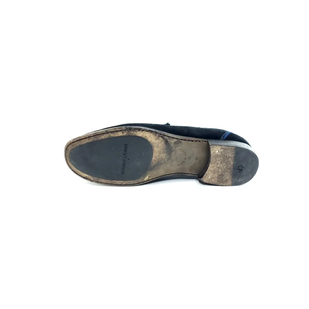 Donald J Pliner Nadim Mens Horsebit Loafers Black Suede Leather Size 10